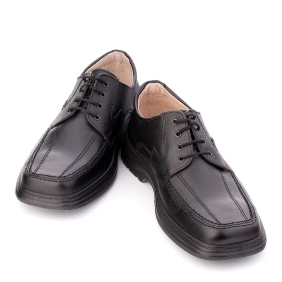 Black Plain Lace Up Shoes