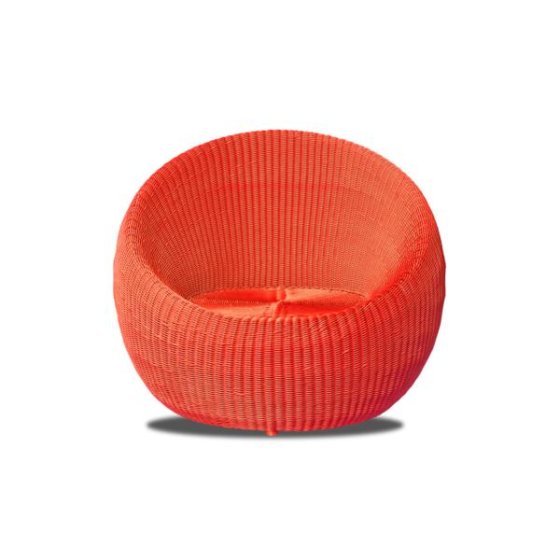 Red Round Wicker Chair