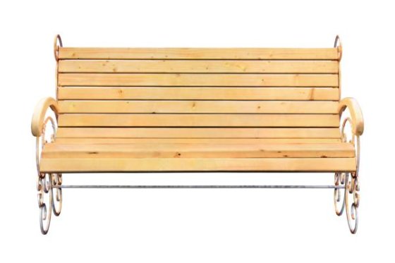 Untreated Garden Bench with Iron Legs