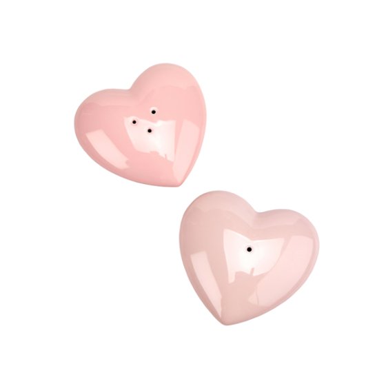 Pink Heart Salt and Pepper Shakers