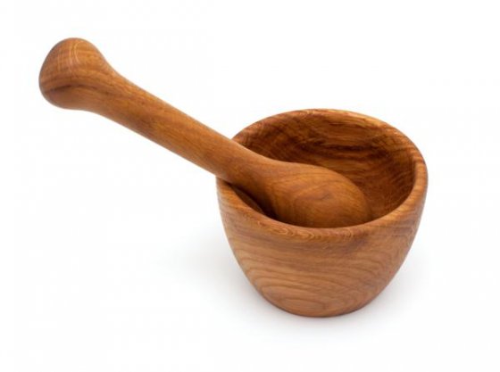 Wooden Pestle and Mortar